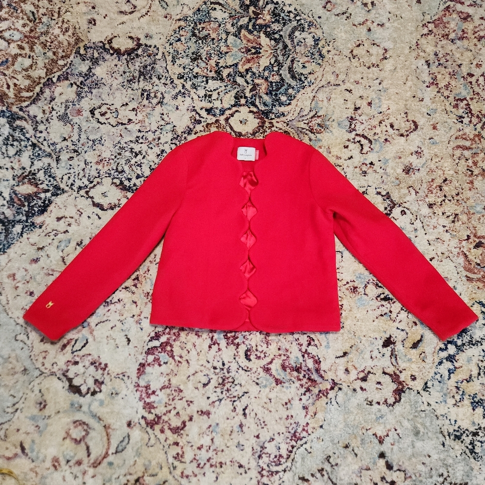 Dudley Stephens Coach House Scalloped Blazer Jacket Red Size Small - Picture 2 of 14